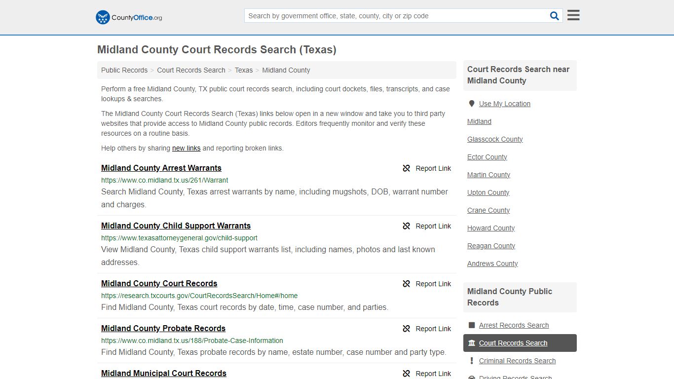 Court Records Search - Midland County, TX (Adoptions, Criminal, Child ...